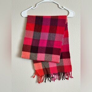 Soft and warm plaid wool scarf
